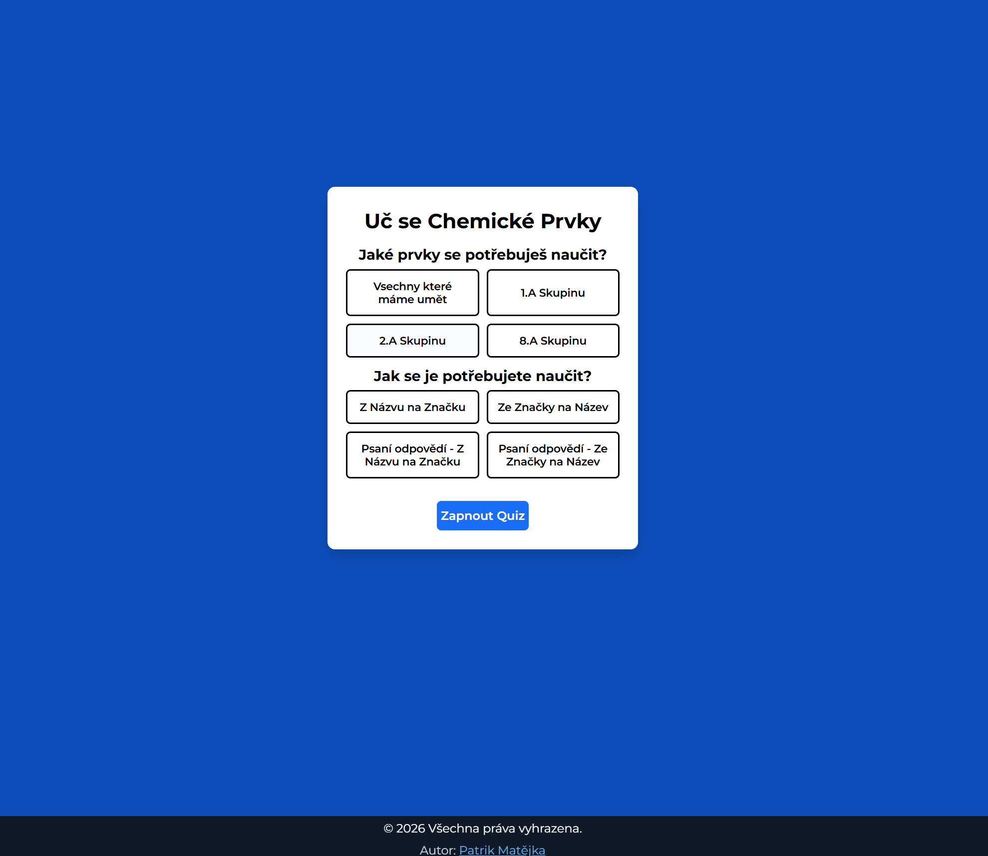 Fotka webu Elements-Quiz